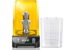 DERUC GCW02 - Máquina de Lavado y curado, 2 en 1 UV y Caja de curado, con Control táctil, Placa de dureza giratoria y Cubo de Lavado para Impresora de Resina LCD/DLP/SLA 3D