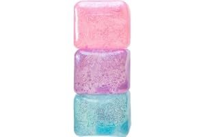 NeeDoh Nice Cube Glitter & Glow Squishy Sensory Squeeze Toy – Super Solid Squishy Fidget Stress Relief Toy in Assorted Random Colours for Kids & Adults
