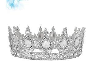 Uonlytech Di Cristallo Barocco Regina Corona per Le Donne Regina Della Sposa Tiara Crown Bianco Del Rhinestone Della Fascia di Cerimonia Nuziale Corona di Accessori per Le Donne
