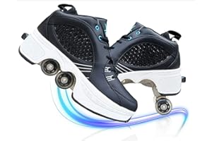 LDTXH Roller Skates Shoes Wheel Shoes for Boys Girls Adult Roller Sneakers Shoes with Wheels Flexible Skates As Gift