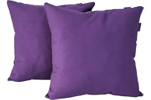 DiseLio 2 Fundas de Cojín Algodón 40 x 40 cm Color Lila, Hecho en España. Cojines Decorativos Color Liso para decoración de la casa (L-C-40x40 Lila)