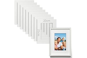 TXXATX 10 Pezzi Passepartout 20x25 cm Passepartout per Cornici Diametro Interno 12x17 cm Spessore di 1,5 mm Bianco per Cornici Foto Quadri Stampe d'Arte