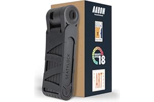 AARON Premium - Lucchetto pieghevole sicuro livello 18, serratura brevettata ad alta sicurezza con supporto, chiusura leggera per bicicletta elettrica, bici da strada, moto, MTB