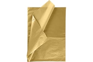 RUSPEPA Carta Velina Da Regalo - Carta Velina Metallizzata Oro Per Artigianato Fai-Da-Te, Sacchetti Per Confezioni - 50 X 70 cm - 25 Fogli