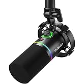 MAONO XLR/USB Dinamik Mikrofon, Yazılımlı RGB Oyun Mikrofonu, Sessiz, Kazan&ccedil; D&uuml;ğmesi, Ses Kontrol&uuml; ve Kulaklık Jakı, Akış, Po