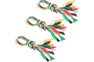 BUYGOO 30PCS Crocodile Clips Electrical Test Leads with Alligator Clip Double-end Jumper Cables Crocodile Wires Clip Test Electrical Crocodiles Multimeter Clips Leads Circuit Connection/Experiment, 21 inches