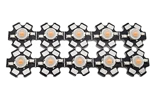 VRABOCRY 10 Stück High Power Led Chip on Board 3W Vollspektrum 380-840nm (400mA - 500mA/DC 3V - 3.4V/3 Watt) Superhelle Intensität SMD COB Licht Emitter Komponenten Diode 3 W Birne Lampe DIY Beleuchtung