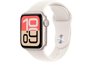 Apple Watch SE 3 GPS 40 mm Smartwatch mit Aluminiumgehäuse in Polarstern und Sportarmband in Polarstern (S/M). Fitness‑ und Schlaftracker, Herzfrequenzmesser, Always-On Display, Wasserschutz