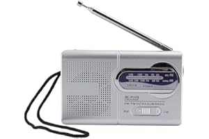 Diyeeni AM/FM-Radio, Dual-Band-Pocket-Radio-Lautsprecher mit eingebautem Lautsprecher, versenkbarer Antenne, tragbarer Mini-AM/FM-Player, batteriebetrieben