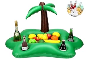 SIXIUDIA Aufblasbare Palme getränkekühler,Aufblasbar Palme Pool Getränkehalter - Tragbar Und Leicht Schwimmende Getränkehalter Für Pool, Aufblasbare Bar Klein Für Getränk/Salat/Obst/Eiswürfel Partyzubehör