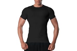 VanKee Maillot De Compression Homme à Manches Courtes T-Shirt Sport Maille Aisselles Respirant Et Séchage Rapide pour Fitness Musculation Running Basketball Football
