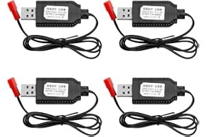 DollaTek 4PCS JST 7.2V Billaddare för RC Bil SCX24 Splatter Ball Gun FPV Drone Crawler Quadcopter