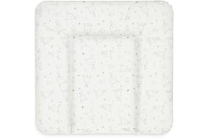 Ceba Baby® Wickelauflage - weiche Wickelunterlage - Baby Wickeltischauflage - 75x72 cm - Abwaschbar - OEKO-TEX® Standard 100 - Made in EU - Weiß Traumhase - 75 x 72 cm