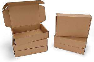 Horlimer Brun kartonglåda, set 6, kartonglådor 22,86 x 15,24 x 5,08 cm, flyttlådor, perfekt för att beställa kontorsdokument