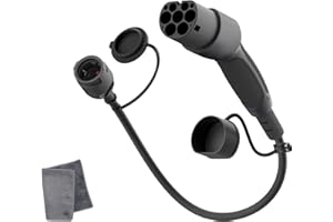 ‎DÉ dé Adapter Typ 2 auf Schuko - Elektroauto Ladestecker, 16A 0.6m. Einfaches Laden an Ladestationen/Wallboxen trotz Verwendung von 230V Ladegeräten für E-Bike, E-Scooter, Motorrad. IP55 Nicht für V2L
