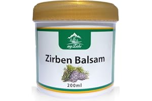 ‎MYZIRBE Zirbenbalsam 200ml mit Zirbenöl aus Österreich für Nacken, Muskeln, Gelenke und wohltuend bei Erkältungsbeschwerden hergestellt