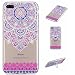 Produktbild iPhone 7 Plus 8 Plus Hülle mit Handy Halter Ring, E-Unicorn Handyhülle Apple iPhone 7 Plus 8 Plus Hülle Transparent mit Muster 3D Mandala Henna Blumen Silikon Durchsichtig Tasche Ultra Slim Dünn TPU Bumper Schutzhülle Stoßfest Zubehör Set Etui Schale Back Case Cover Rückseite + Universelle Finger-Halterung Ständer Fingerhalter für Smartphones