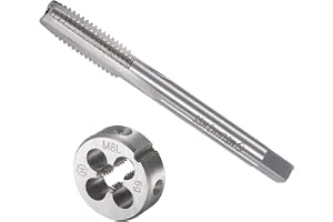 QUARKZMAN M8 x 1,25 mm metrisk vänster hand gängning rund kran och matris set x 1 set med hög hastighet stål för bearbetning av hårdvara verktyg