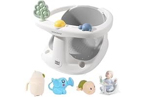 Bebamour Baby Bath Seat 6 mesi+ Bambino Antiscivolo Vasca da bagno per bambini con giocattoli, Baby Water Potty