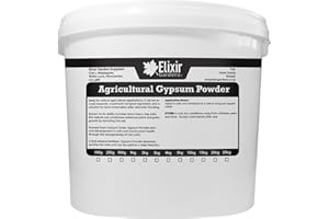 ELIXIR GARDENS Agricultural Gypsum Powder (Calcium Sulphate) | Natural, Soluble Fast-Release Soil Improver & Conditioner, Ideal for Clay-Heavy Soils | 10kg Tub