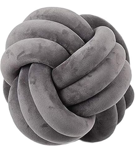 OUKEYI 25 cm zachte knoop bal kussens, ronde sierkussens, kinderkamerdecoratie pluche kussen, decoratiekussen voor thuis, slaapkamer, bank, bed, vloer (koffie