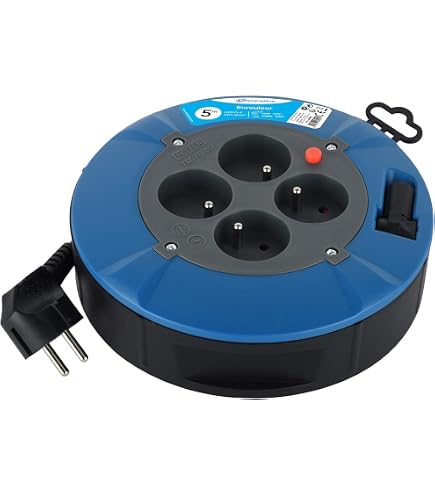 Enrouleur électrique 4 Prises 10m Zenitech - 16A Avec Coupe-circuit - Gris