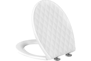 SREWOHS PRO Toalettsits i PP-form eller i PP med inbyggt lyfthandtag och snabb release, dubbel mjuk stängning, 3D-design med