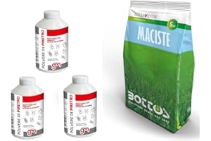 Maciste, Sementi per tappeto erboso Bottos, prato resistente alla siccità ideale per zone aride + insetticida PBK GM, salva-semi Antiformiche in Polvere di Piretro (5Kg + 3)
