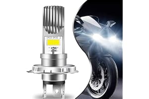 Teguangmei H4 HB2 9003 HS1 P43t LED Motorcycle Headlight Bulb, Hi/Lo Beam Super Bright 6000K White High Power COB Chips for Car Motorcycle ATVS Headlamp(Pack of 1)