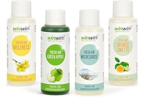 winwinCLEAN® 4 x fresh AIR 100ml Raumluftdeo I Luftreinigungs-Konzentrat I Für Luftreiniger, Air Purifier & Raumluftreiniger mit Wasserfilter I Entfernt Pollen, Staub, Tierhaare, Schimmel, etc.