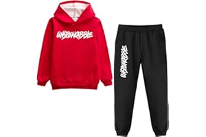 amropi Ragazzi 2 pezzi Abbigliamento Set Tuta Felpa Con Cappuccio e Pantaloni Età 2-15 anni