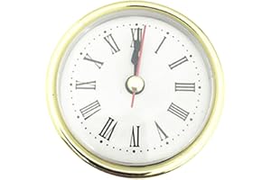 Benoon Inserto per orologio al quarzo con numeri romani da 65 mm, con finiture in oro, orologio in miniatura adatto per camera da letto dorato, M