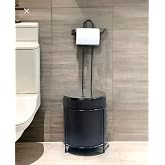Siyah Kovalı Tuvalet Kağıtlığı, &Ccedil;&ouml;p Kovalı Tuvalet Kağıdı, Banyo &Ccedil;&ouml;p Kovası, Tuvalet Kağıtlığı