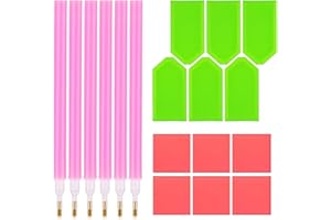 WOLMIK 5D DIY Diamond Painting Zubehör Kit, 18 Stück Diamant Painting Bilder Kit für Diamantperlen Bastelzubehör, Diamant Painting Craft Nail Art Stickerei Kreuz Stitch mit Stift für Erwachsene Kinder