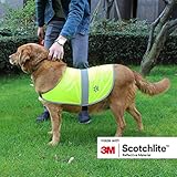 Cada conjunto contiene dos chalecos reflectantes para perros.
