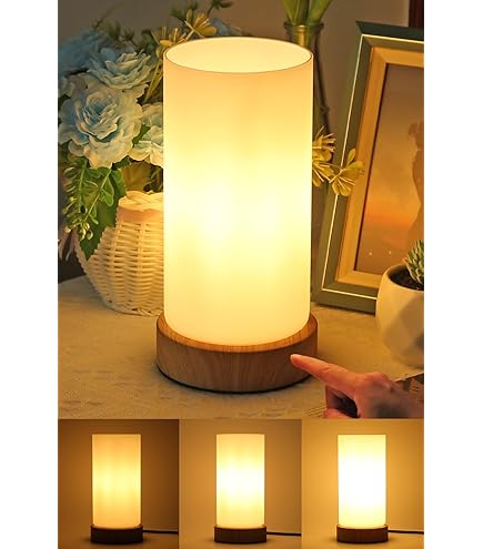 Relaxdays Touch lamp modern - tafellamp dimbaar - nachtlamp - E14