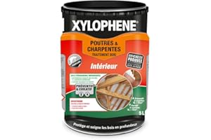 XYLOPHENE XYLOPHÈNE - Traitement Poutres & Charpentes - Anti Insectes - Traite les Bois de Charpente - Incolore - 5 l