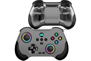 arVin Wireless Controller for Switch/PS3/PS4/Android/iOS/PC Gamepad with Hall Linear Trigger & Rocker/RGB Light/Turbo/Back Key,Support Steaming/Cloud Gaming