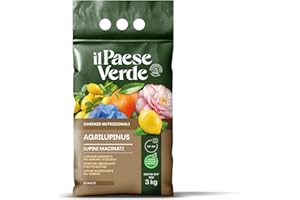AGRILUPINUS 3 kg Il Paese Verde. Lupini macinati per agrumi e acidofile. Prodotto 100% naturale di origine vegetale. Consentito in agricoltura biologica.