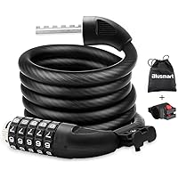 Fahrradschloss, Blusmart 180cm/12mm Kabelschloss Sicherheitsstufe Sehr Hoch Fahrrad Schloss mit 5-stellig Zahlencode und Metal Kabel Fahrradschloß Schwerlast für Fahrrad Tricycle Scooter