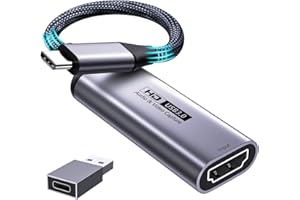 Fulfalic Videoaufnahmekarte, 4K HDMI auf USB C 3.0 Capture Karte, 1080P HD 60fps Live und Record Video Audio Grabber für Gaming, Streaming, Unterricht, Videokonferenz
