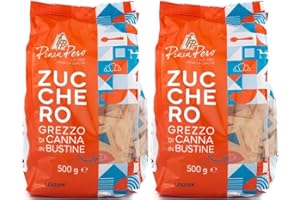 Pinin Pero - Bustine di Zucchero di Canna (500 grammi, 2 Confezioni) | Qualità Demerara | Family Kit