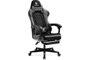 GTPLAYER Gaming Chair, Ergonomic Computer Chair with Footrest, Headrest and Lumbar Support Height Adjustable Gaming Chair 360° Swivel Office