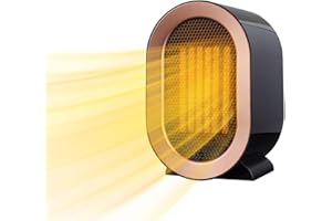 SHINEHALO 1200W Electric Heater, Low Energy Space Heater, Portable Room Heater with 2 Mode Adjustment, Low Noise, Tilt Protection and Multiple Protection, Fan Heaters for Rooms Desk, Office, Bathroom (Black)