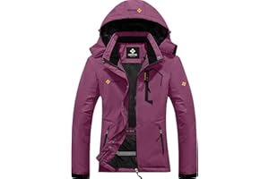 GEMYSE Donna Giacca da Sci impermeabile montagna Giacche Pile invernale antivento Cappotto con Cappuccio