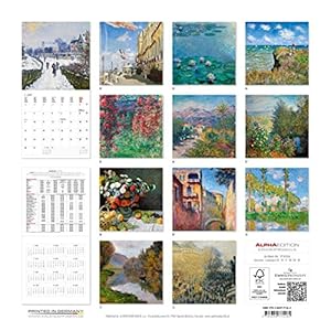 Alpha Edition 17.0126 Calendario da Muro "Claude Monet" 2017 30x30 cm