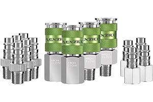 Flexzilla Pro A53458FZ - Kit de acoplador y conector de alto flujo, NPT de 1/4”, 14 piezas