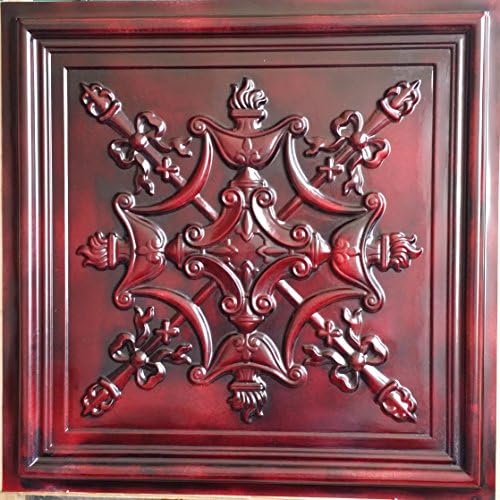 ceiling tile false tin paint age red wood color public house ceiling panels PL07 10pcs/lot