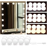 Generic Makeup Lights, Cordless Portable, LED Vanity Mirror Light Kit Hollywood Style Usb Rechargeable 4 Dimmable Bulbs Multifunction Fill Lights Battery Powered For Dressing Table Bathroom