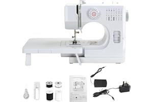 M MUNCASO Small Sewing Machine,14 Stitch Electronic Sewing Machines,Sewing Machine for Beginners Double-line Two-speed Sewing Machines Reverse Stitch